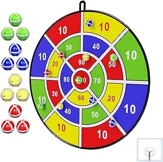 COOLBABY 74cm Large Dart Board for Kids, Kids Dart Board Games with 12 Stick Balls, Indoor Outdoor Toys Games for Kids Ages 4-12, Birthday Party Games Yard Toys