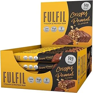 Fulfil Crispy Peanut Vitamin & Protein Snack Bar, 150 Calories With 9 Vitamins, Low Sugar & High Protein, 18x37g