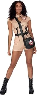 Smiffys 52572S Officially Licensed Ghostbusters Hotpant Costume, Women, Beige, Small - UK Size 08-10