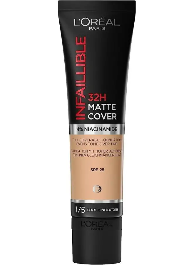 L'OREAL PARIS Infallible 32H Matte Cover Long Lasting Liquid Foundation 175 cool undertone