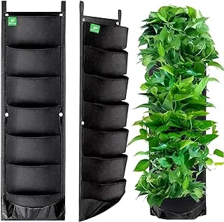 Meiwo Hanging Planters New Upgraded 7 Pockets Large Vertical Garden Wall Planter Grow Bags for Indoor Outdoor Macrame Plant Hanger Wall Hanging Garden Yard Balcony Rail Fence Wall Home Decor