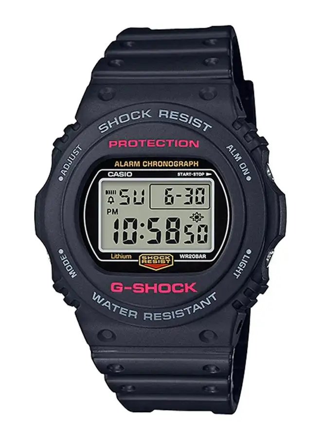 G-SHOCK Men's Round Shape Resin Band Wrist Watch 49 mm - Black - DW-5750E-1DR