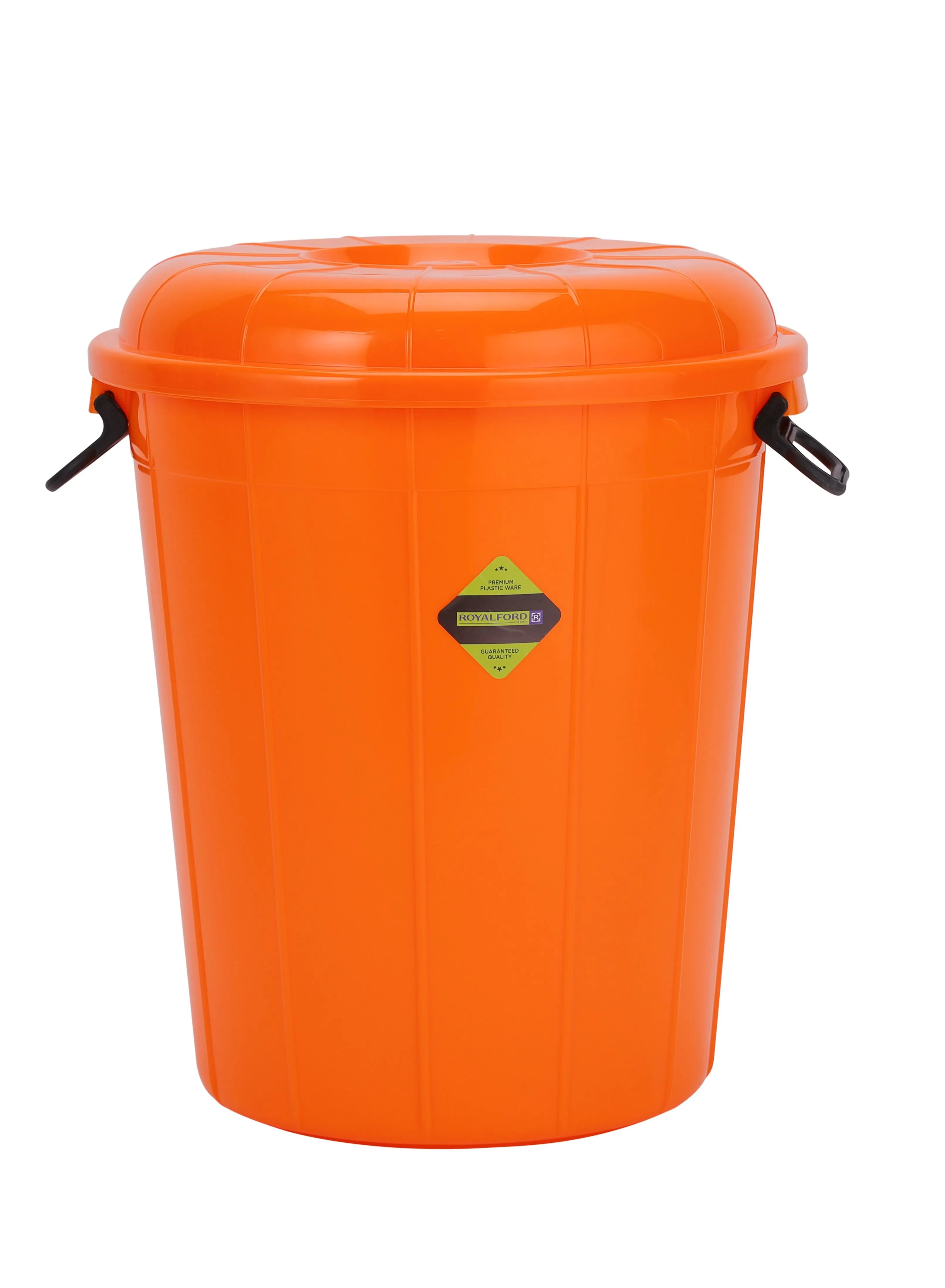 Royalford Plastic Drum with Lid, Laundry Hamper with Handles, RF10724 | 100L Washing Bin, Dirty Clothes Storage, Bathroom, Bedroom, Closet, Laundry Basket