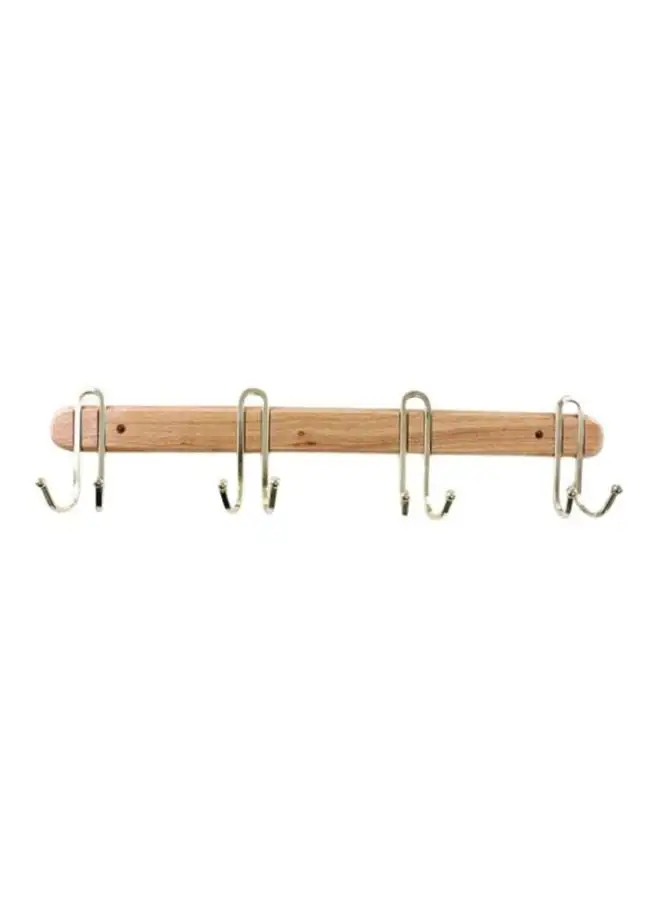 Royalford Wooden Base Durable Steel Hook Brown/Silver