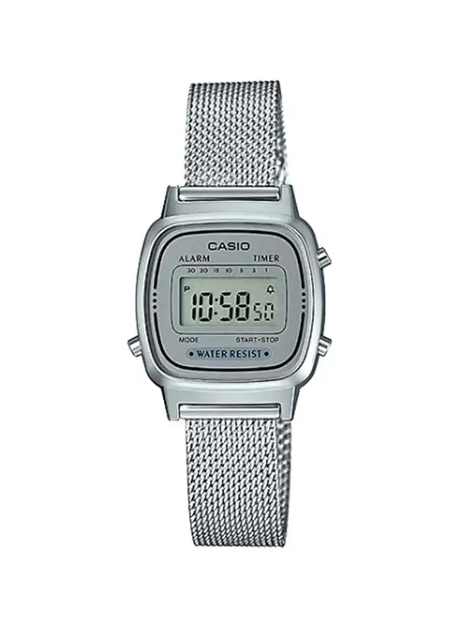 CASIO Women's Stainless Steel Digital Wrist Watch LA670WEM-7DF - 25 mm - Silver