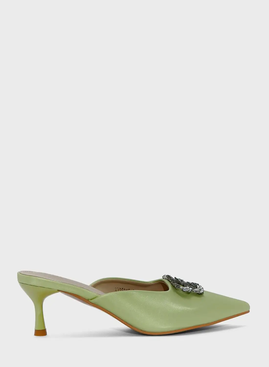 Ella Limited Edition Silk Embellished  Heeled Mule