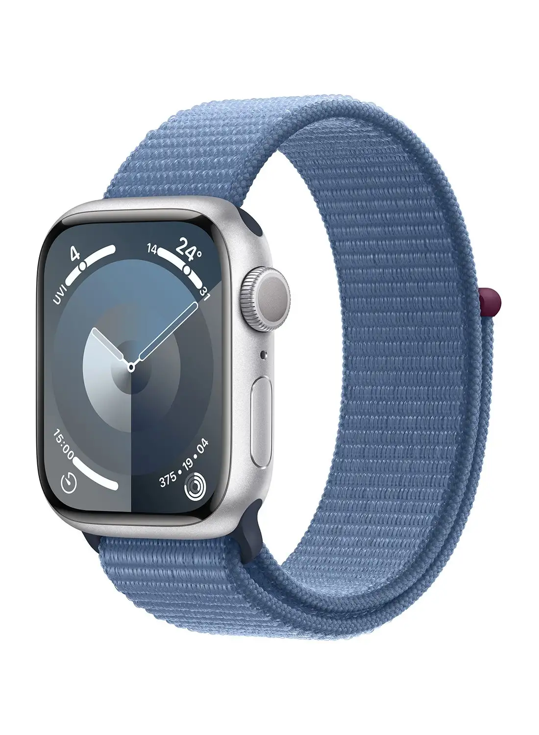 Apple Watch Series 9 GPS 41mm Silver Aluminium Case With Winter Blue Sport Loop