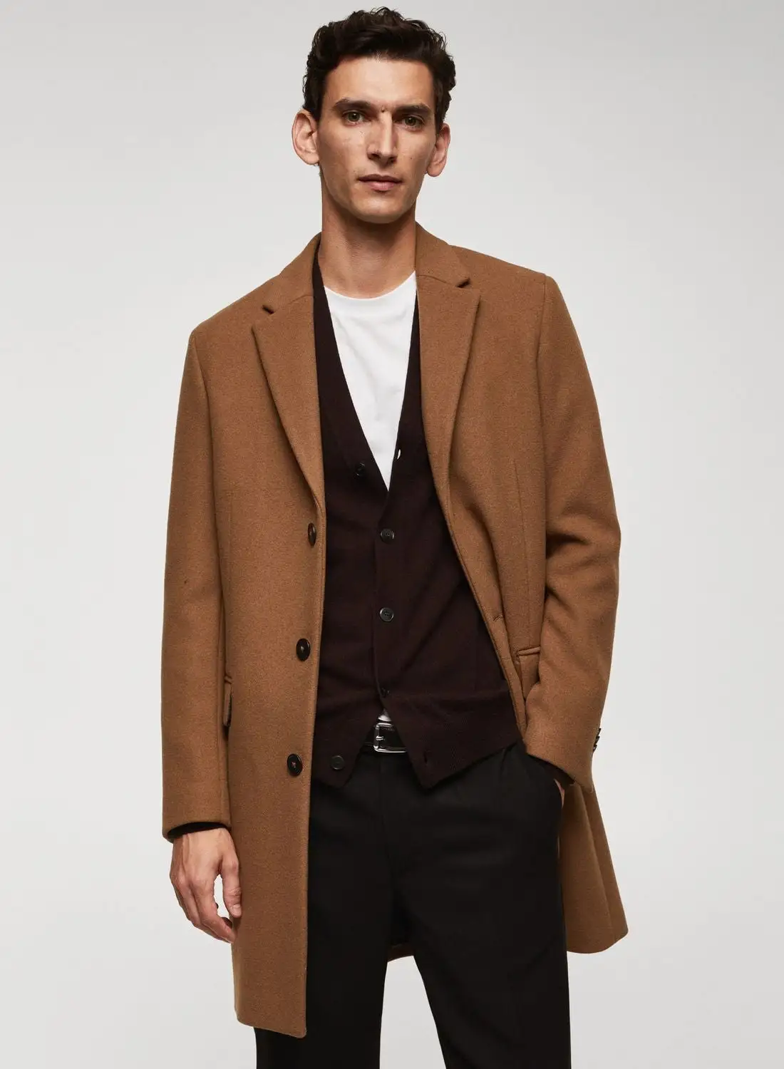 Mango Man Essential Longline Coat