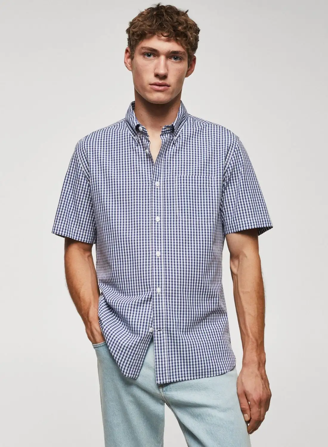 Mango Man Checked Regular Fit Shirt