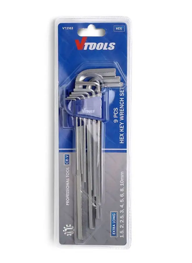 VTOOLS 9 Piece Extra Long Hex Key Allen Wrench Set (1.5-10mm)