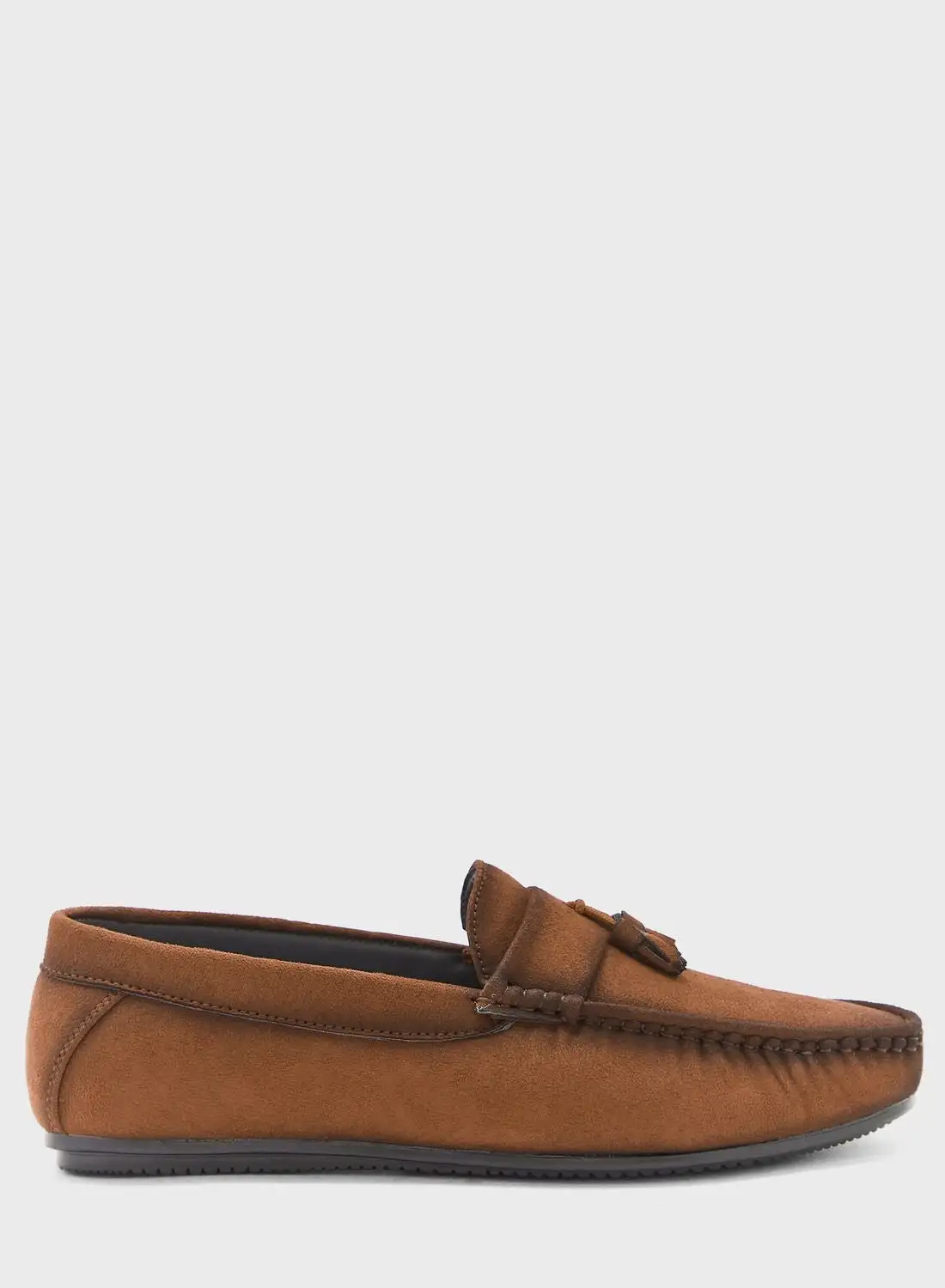 Robert Wood Tassel Detail Faux Suede Loafers