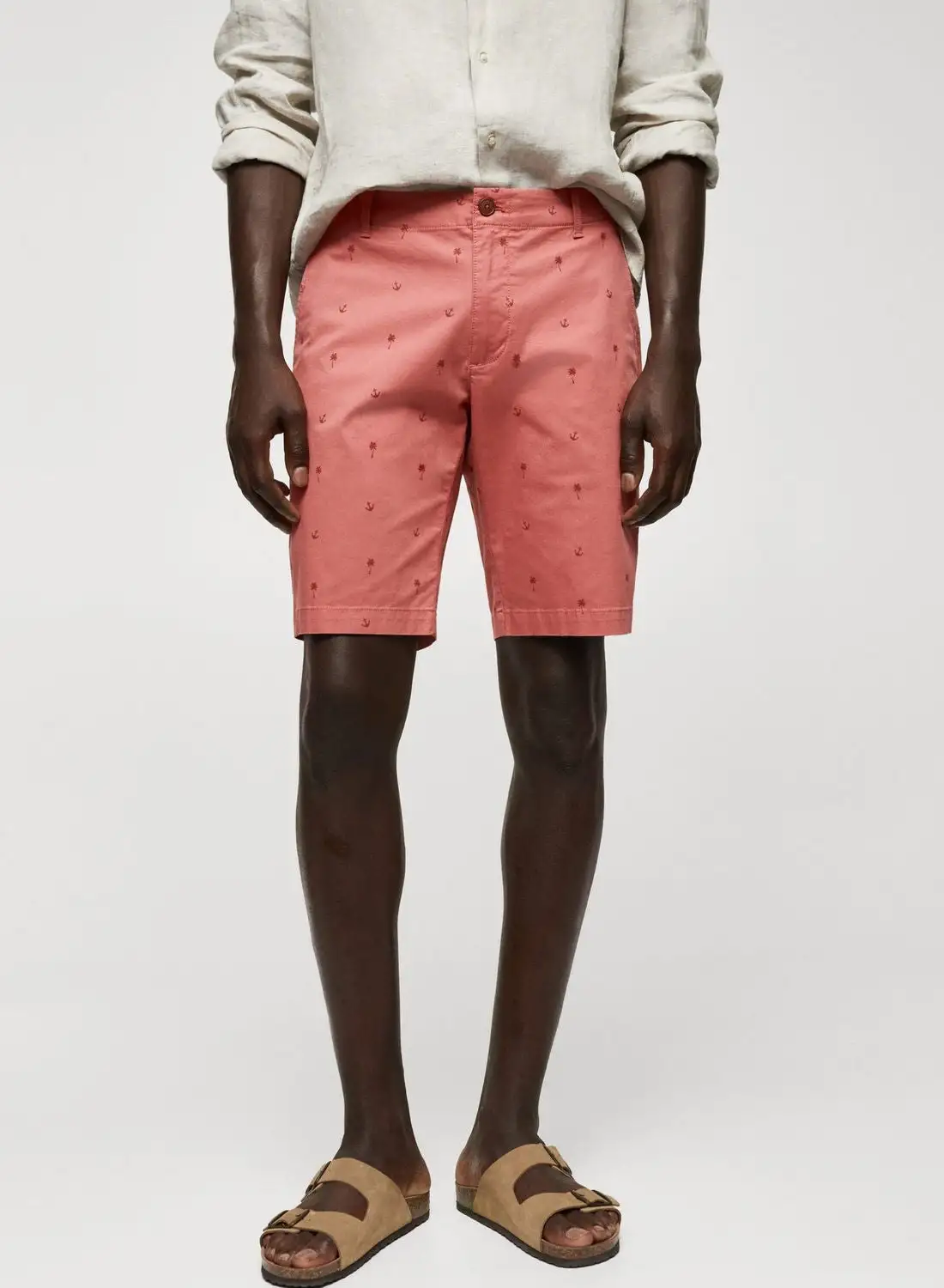 Mango Man Printed Slim Fit Shorts