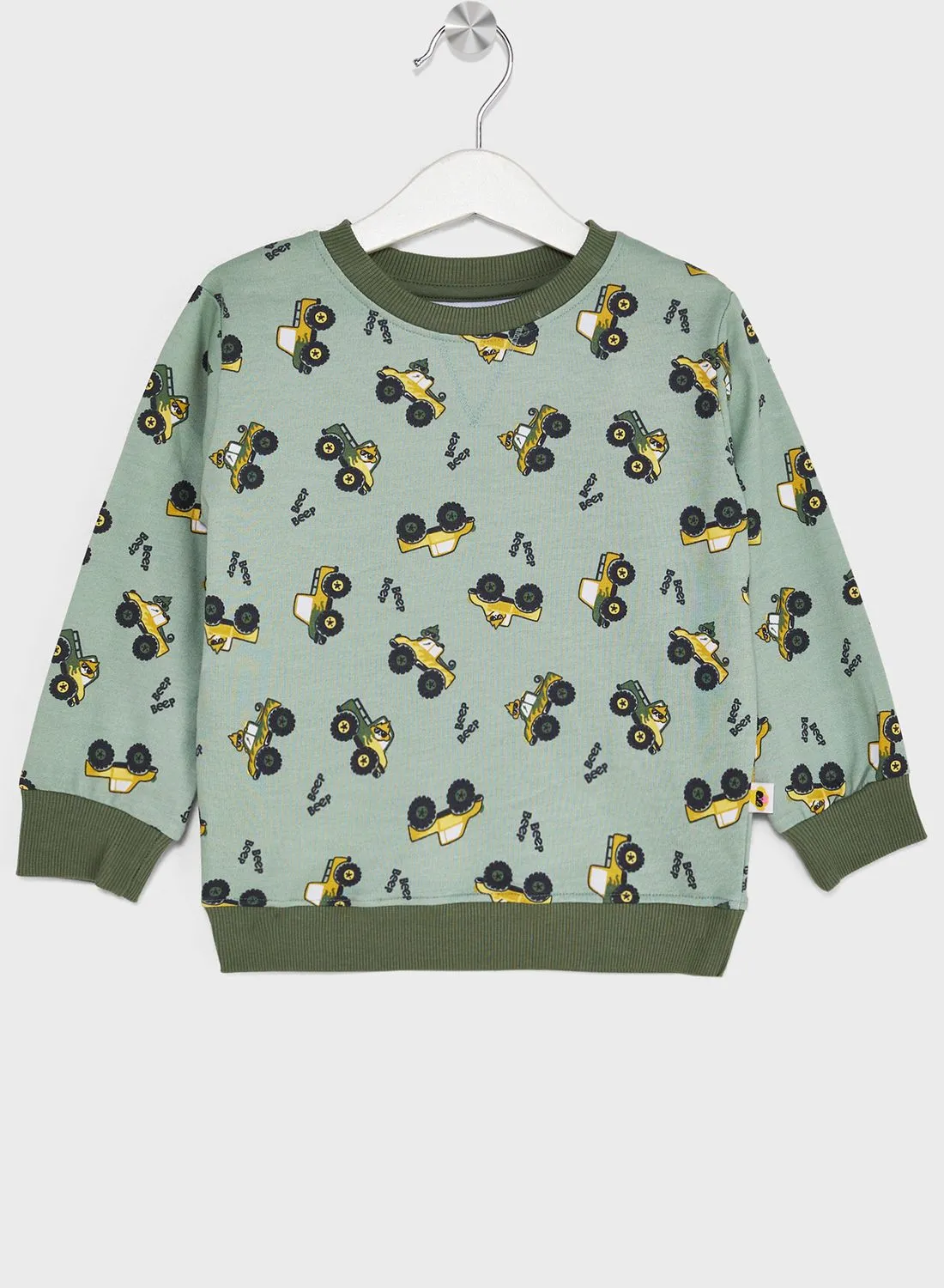 Cheekee Munkee Kids Vehicle Print Sweatshirt