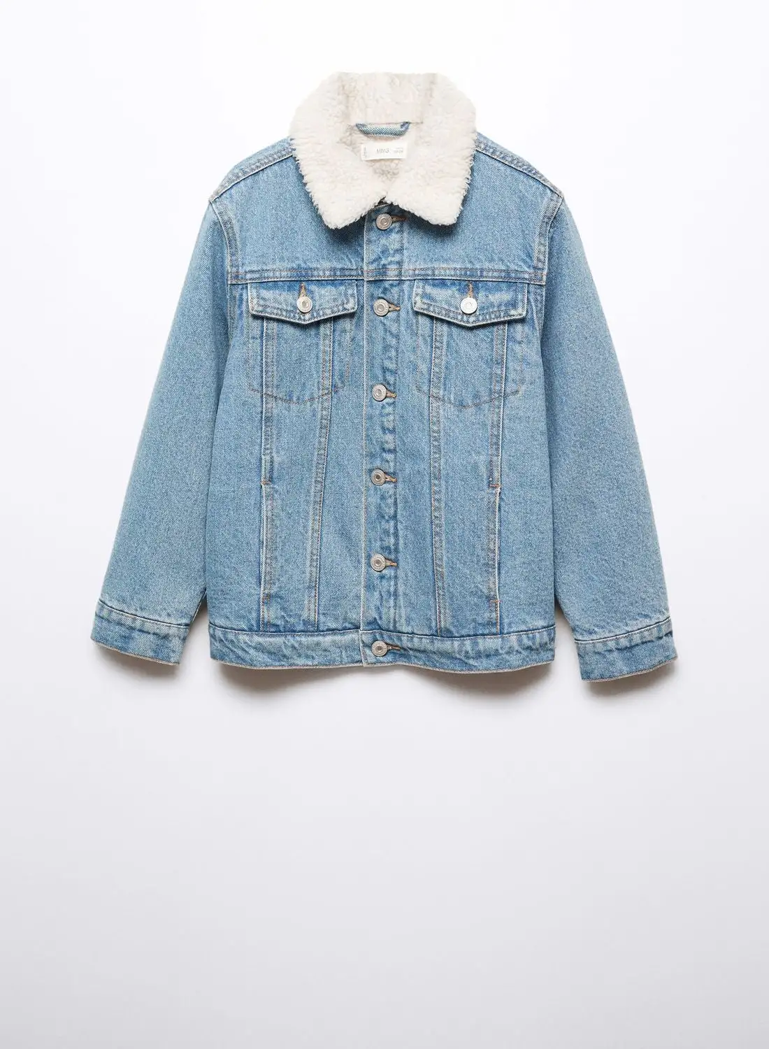 MANGO Kids Light Wash Denim Jacket