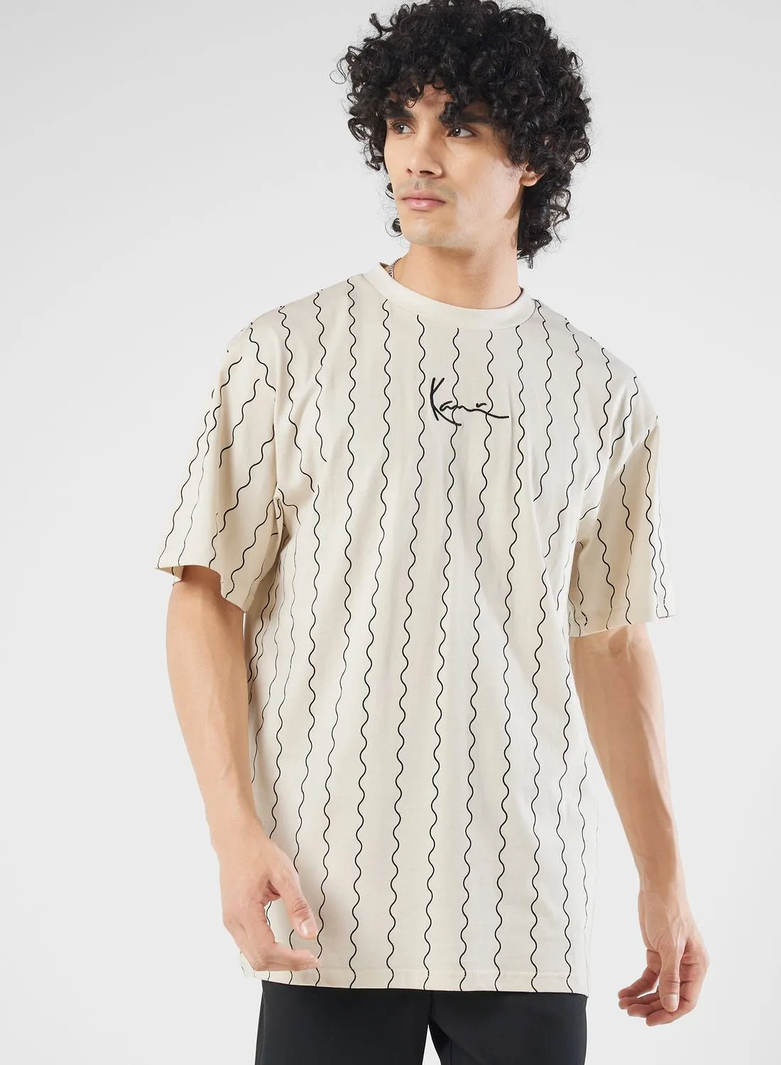 Karl Kani Small Signature Ziczac Pinstripe T-Shirt