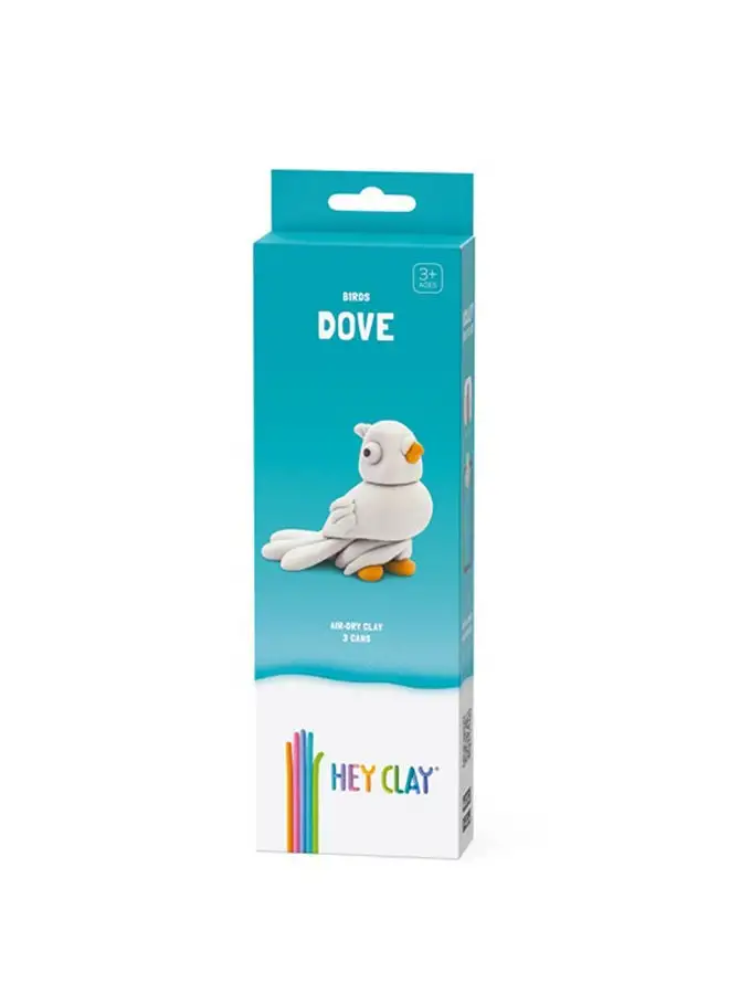 HEY CLAY DIY Dove Plastic Creative Modelling Air-Dry Clay For Kids 3 Cans