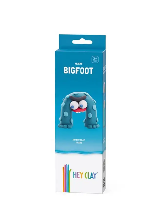 HEY CLAY DIY Bigfoot Plastic Creative Modelling Air-Dry Clay For Kids 3 Cans