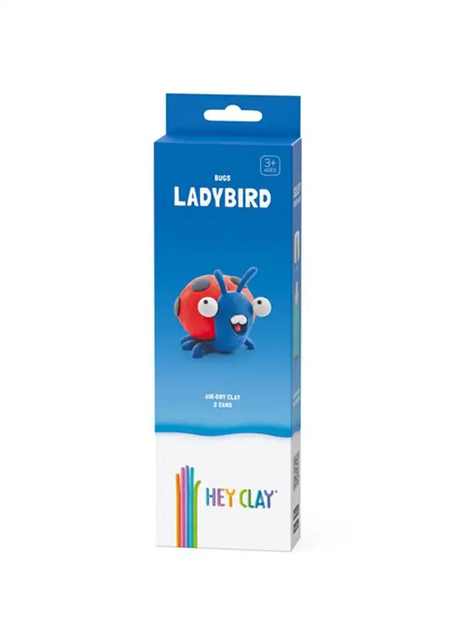 HEY CLAY DIY Ladybird Plastic Creative Modelling Air-Dry Clay For Kids 3 Cans