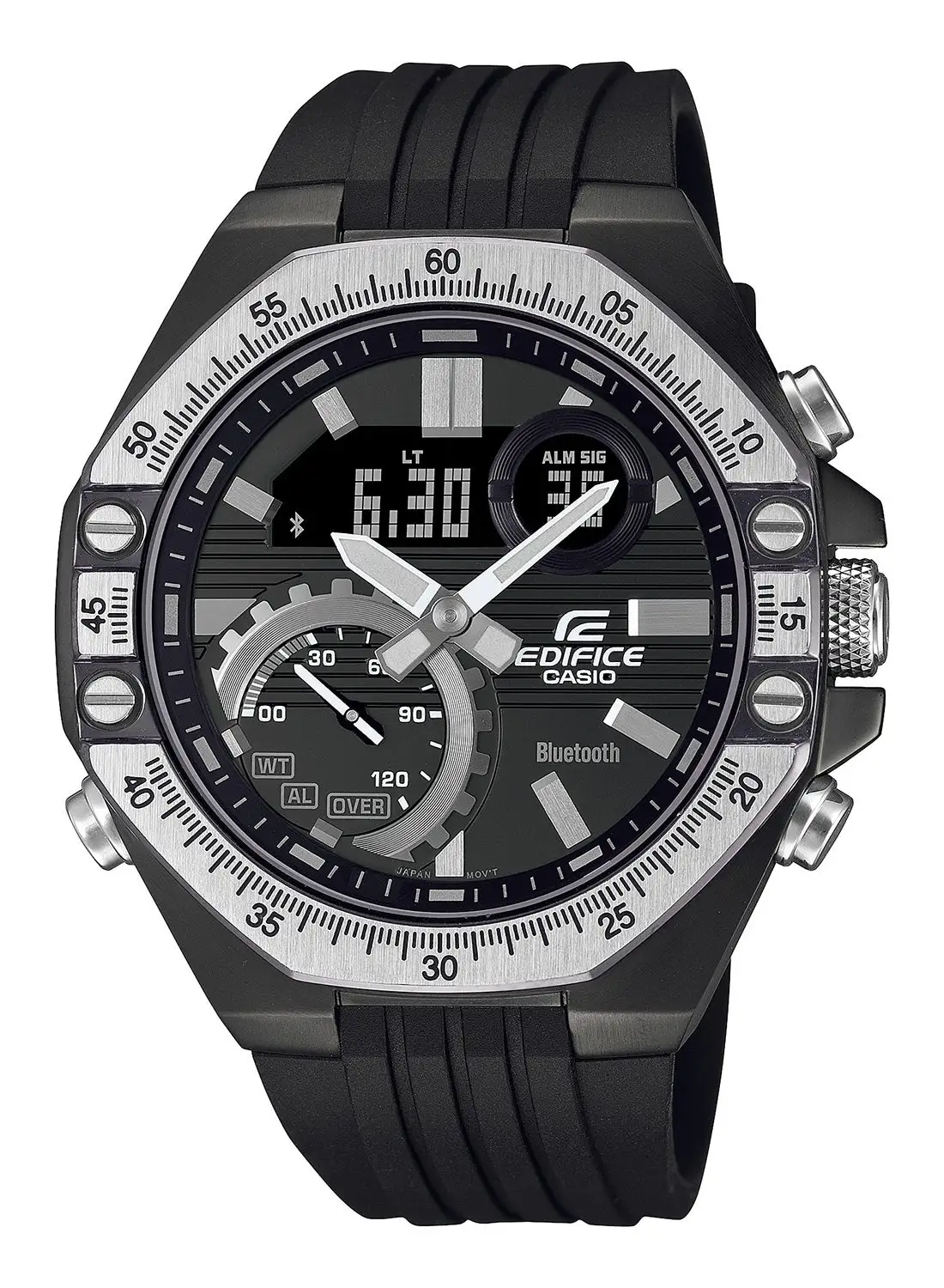 CASIO Men's Analog+Digital Resin Wrist Watch ECB-10TP-1ADF - 42 Mm