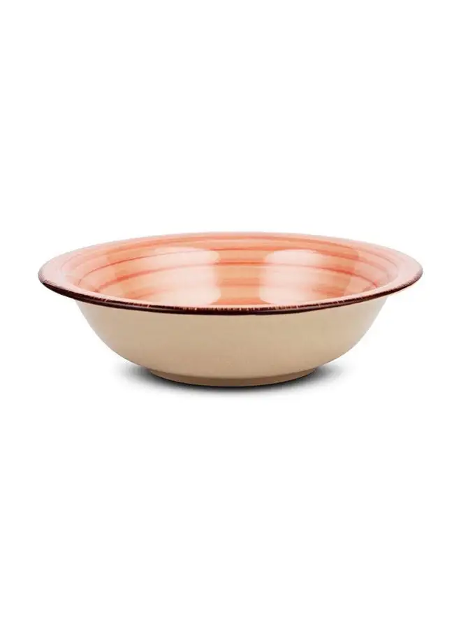 NAVA Nava Stoneware Terra Cotta Salad Bowl Lines 21Cm