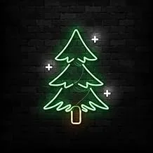 BPA Christmas Tree Neon Light, Christmas, New Year, Multicolour, LED, 80x60 cm