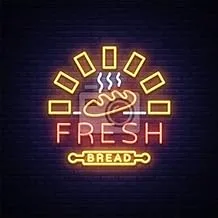 BPA Fresh Bread Neon Light, Bakery, Store, Food, Multicolour, LED, 50x50 cm