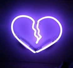 BPA Broken heart Neon Light, Disappointment, Sadness, Purple, LED, 35x35 cm