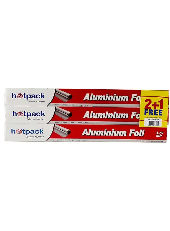 Hotpack Hotpack Aluminium Foil 45cmx3.75 Metre 11 Micron 2+1 FREE