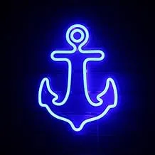 BPA Anchor Neon Light، هدايا للأطفال، ديكور الغرفة، أزرق، LED، 45x40 سم