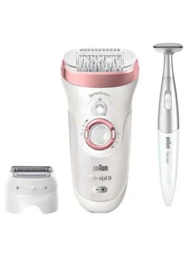 BRAUN Silk-Epil 9 SensoSmart Wet and Dry Epilator 3-in-1 Trimmer Rose Gold/White/silver