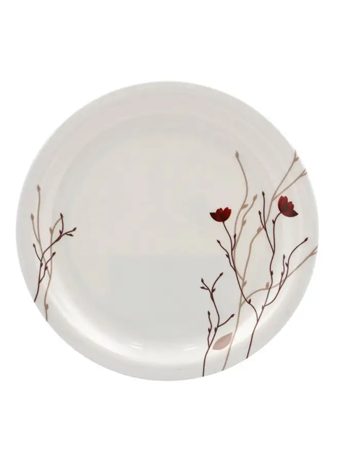 Royalford Dinner Plate White With Red Floral 10.5inch