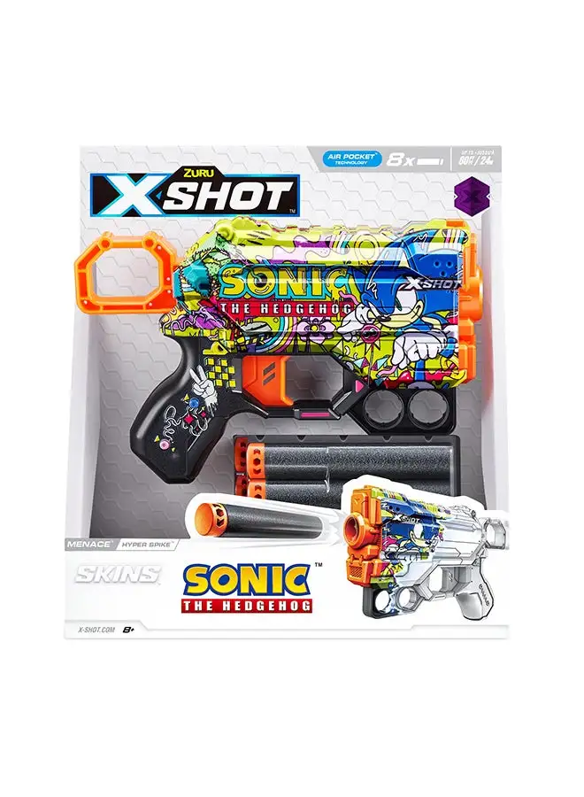 Zuru X-Shot Skins Menace Sonic Blue 8 سهام كبيرة - Hyper Spike