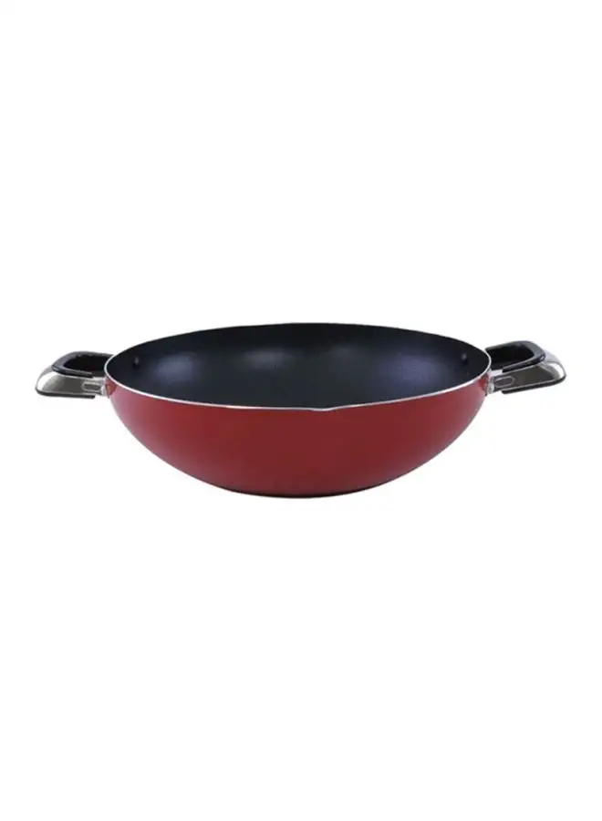 Royalford Non Stick Wok Pan Red/Black 30cm