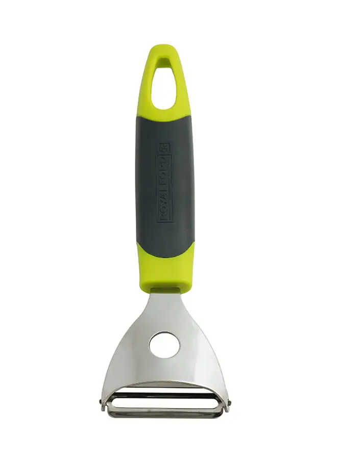 Royalford Stainless Steel Y Peeler Black/Lime/Silver 12centimeter