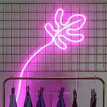 BPA Leaf Neon Light, Living Room, Garden Décor, Pink, LED, 90x35 cm