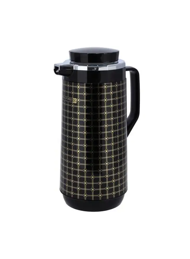 Royalford Portable And Leak Proof Double Wall Vacuum Flask With Lid Black 1.6Liters