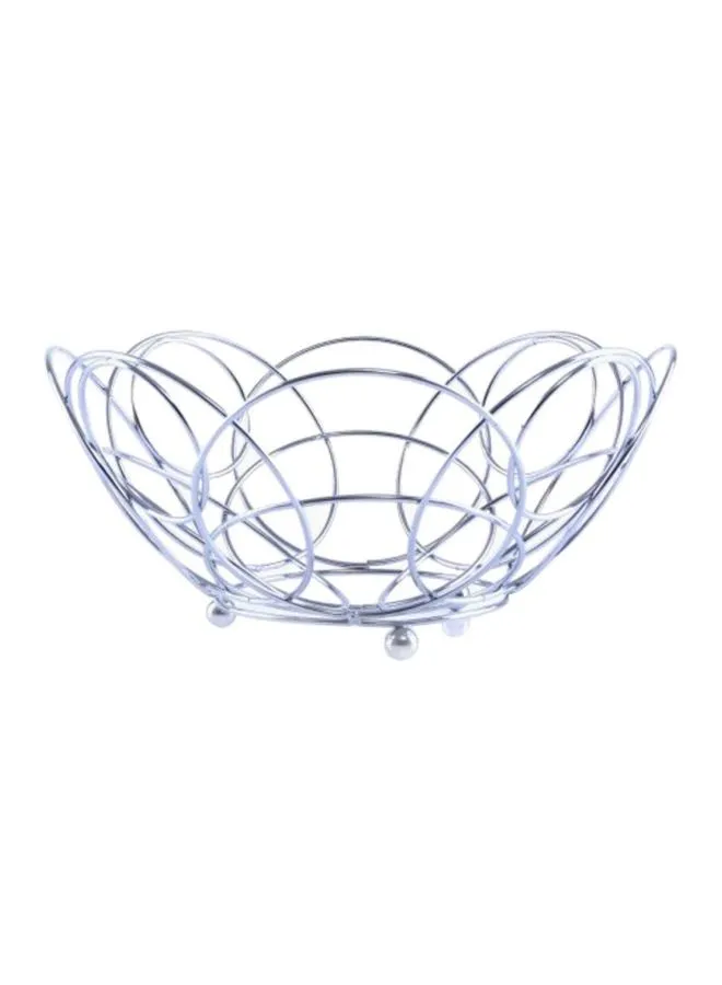 Royalford Stainless Steel Fruit Basket Silver 9centimeter