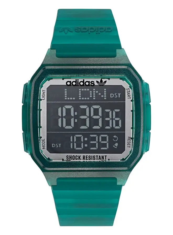 Adidas Men's Digital Square Shape Resin Wrist Watch AOST22048 - 48 Mm