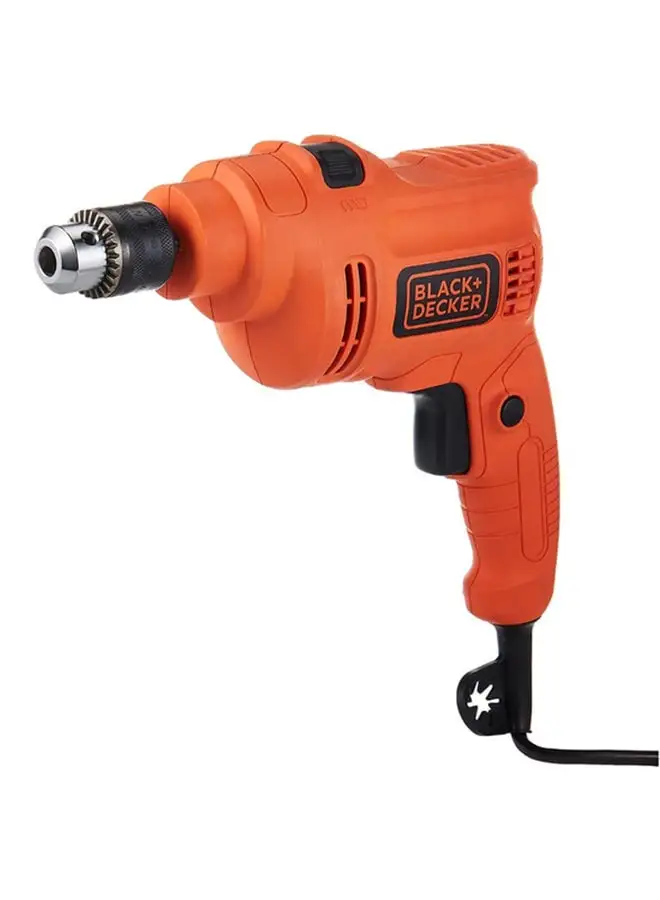 BLACK+DECKER Hammer Drill With Variable And Reversible Spped For Wood, Metal Concrete Drilling 550W KR5010-B5 Orange/Black