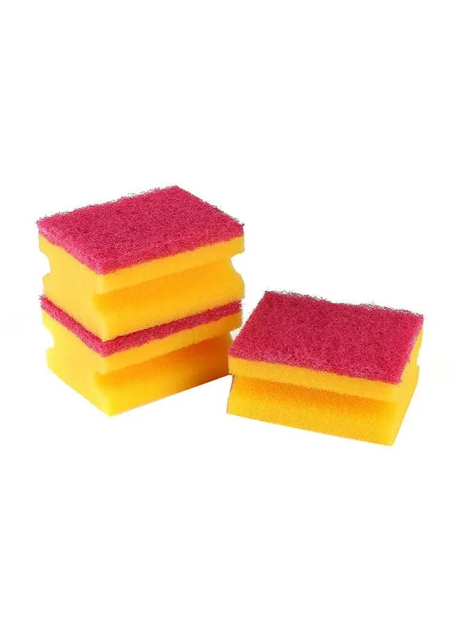 Royalford Royalbright Heavy Duty Cleaning Sponges- RF11086| Premium-Quality| Ideal for Dish Wash Liquid| Multi-Purpose| No Scratch Rectangular Sponge| Pack of 9| Pink and Yellow