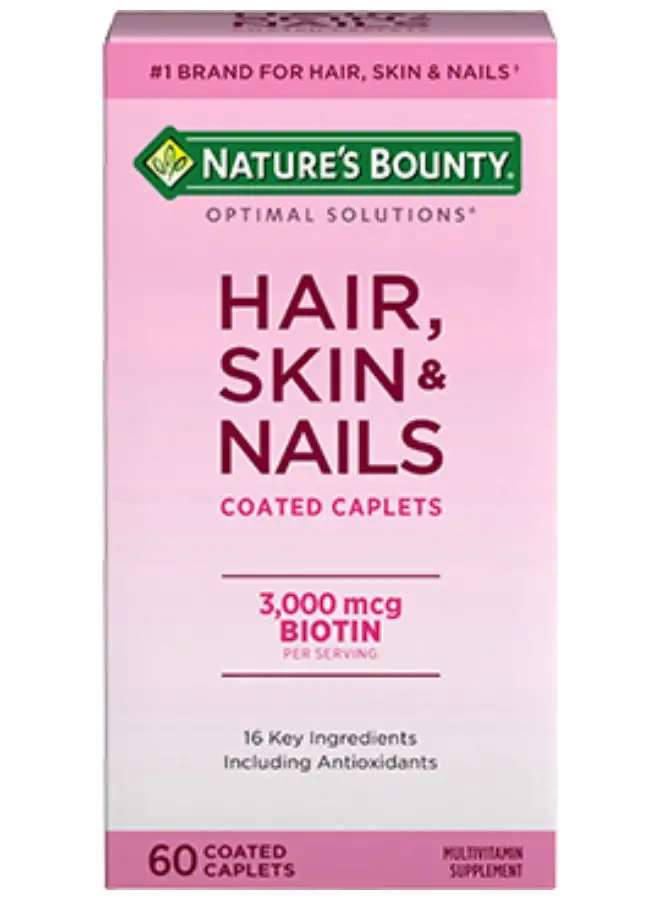 NATURE'S BOUNTY Hair Skin And Nails Dietary Supplement - 60 Coated Caplets