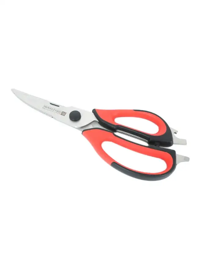 Royalford Multipurpose Kitchen Shears Stainless Steel Black/Red 10cm