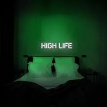 BPA High Life Neon Light, Living Room, Bedroom, Green, LED, 70x20 cm