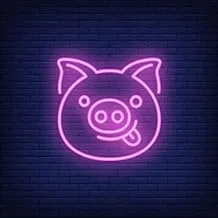 BPA Pig Neon Light, Birthday Party, Kids Room, Pink, LED, 30x30 cm