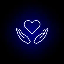 BPA Heart Neon Light, Valentine, Love, Blue, LED, 35x35 cm