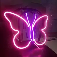 BPA Butterfly Neon Light, Girls Room, Bedroom, Multicolour, LED, 35x35 cm