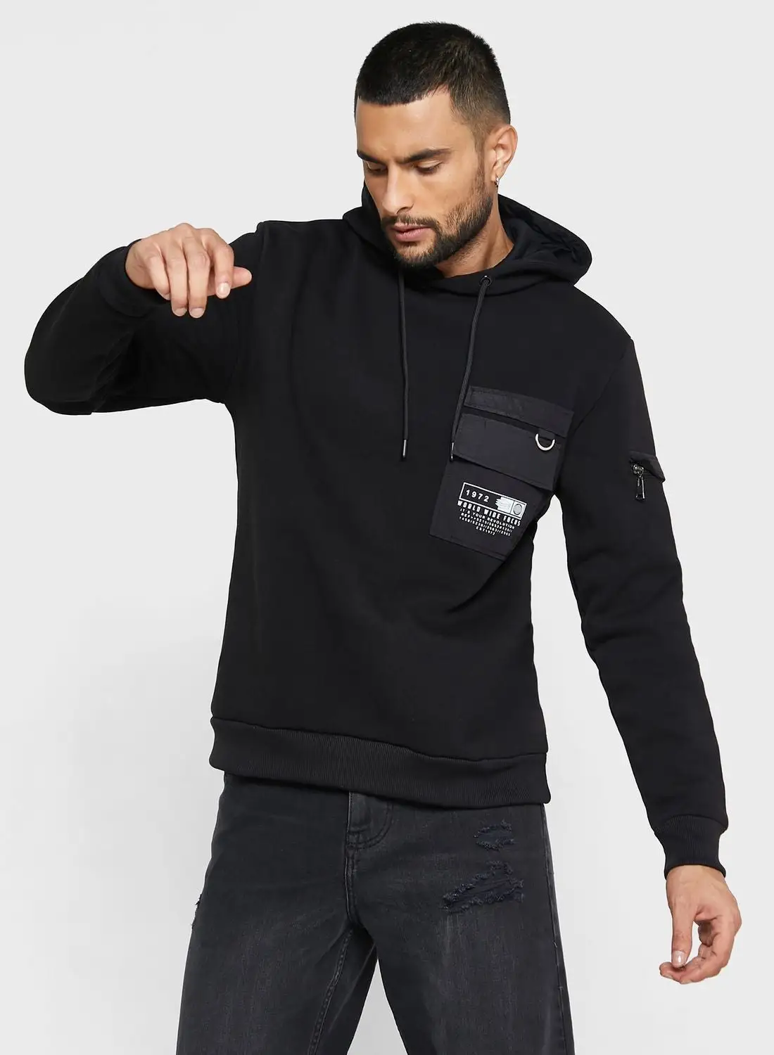 BRAVE SOUL Bravesoul Overhead Hoody Set In Sleeve Sweat