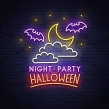 BPA Night Party Halloween Neon Light, Hrror, Fancy Dress, Multicolour, LED, 100x100 cm