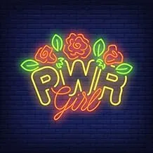 BPA Pwr Girl Neon Light, Girls Room, Flowers, Multicolour, LED, 80x50 cm