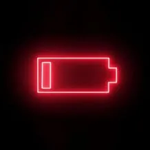 BPA Low Battery Neon Light, Mobile, Red, LED, 50x25 cm